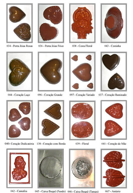 Cestas e Embalagens de Chocolate em Forma de Coração